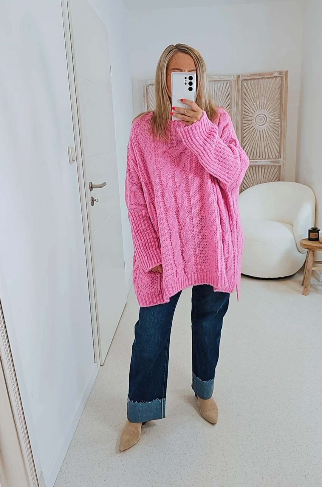 STRICKPULLOVER ZOPFMUSTER TARA Oversize Pullover Made in Italy 36 - 48/50 STRICKPULLOVER ZOPFMUSTER TARA Oversize Pullover Made in Italy 36 - 48/50