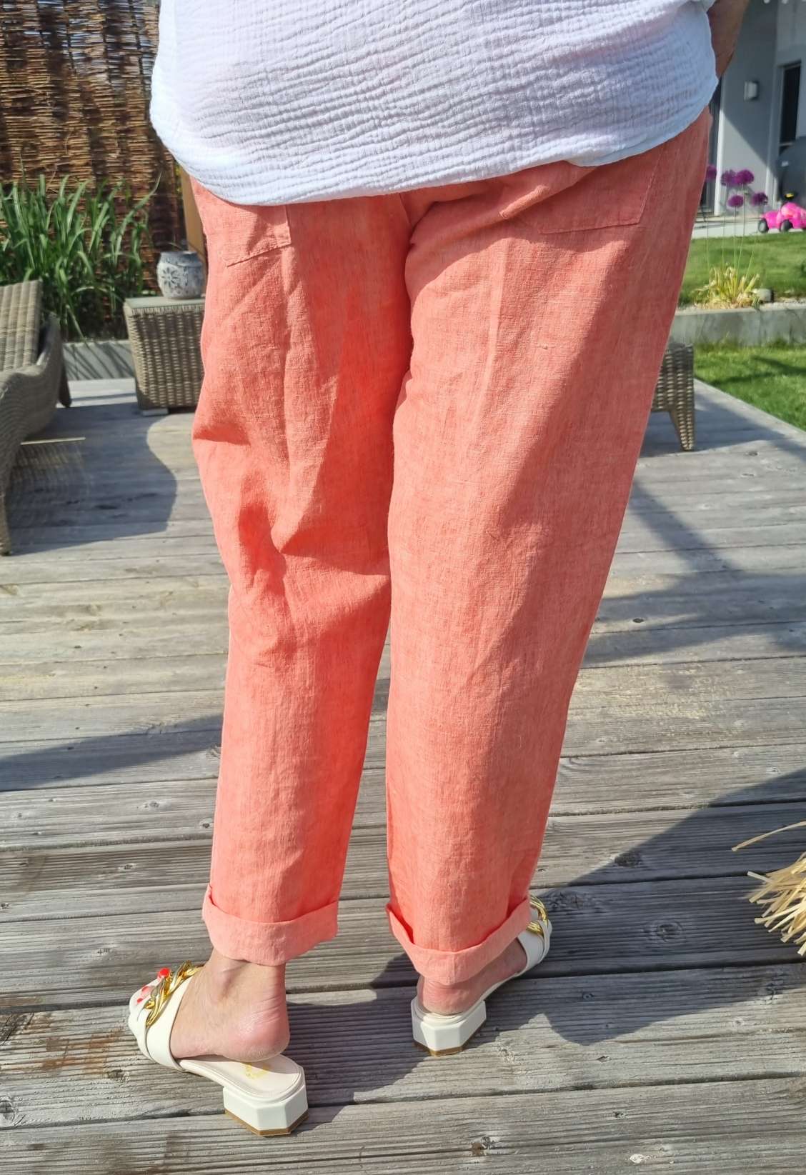 LINEN JOGPANT ANCONA KORALLE Leinen Hose PANT 34-42 Made in Italy Sommerhose LINEN JOGPANT ANCONA KORALLE Leinen Hose PANT 34-42 Made in Italy Sommerhose