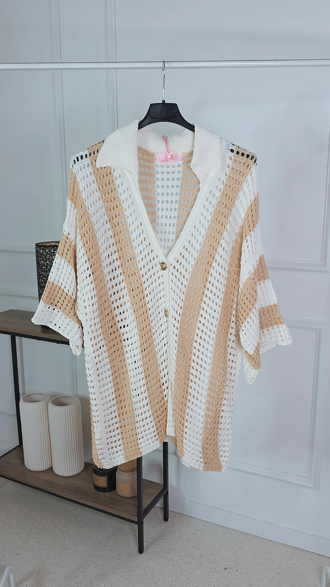 EINZELSTÜCK STRICK BLUSE / JACKE creme-beige Vom Umtausch ausgeschlossen