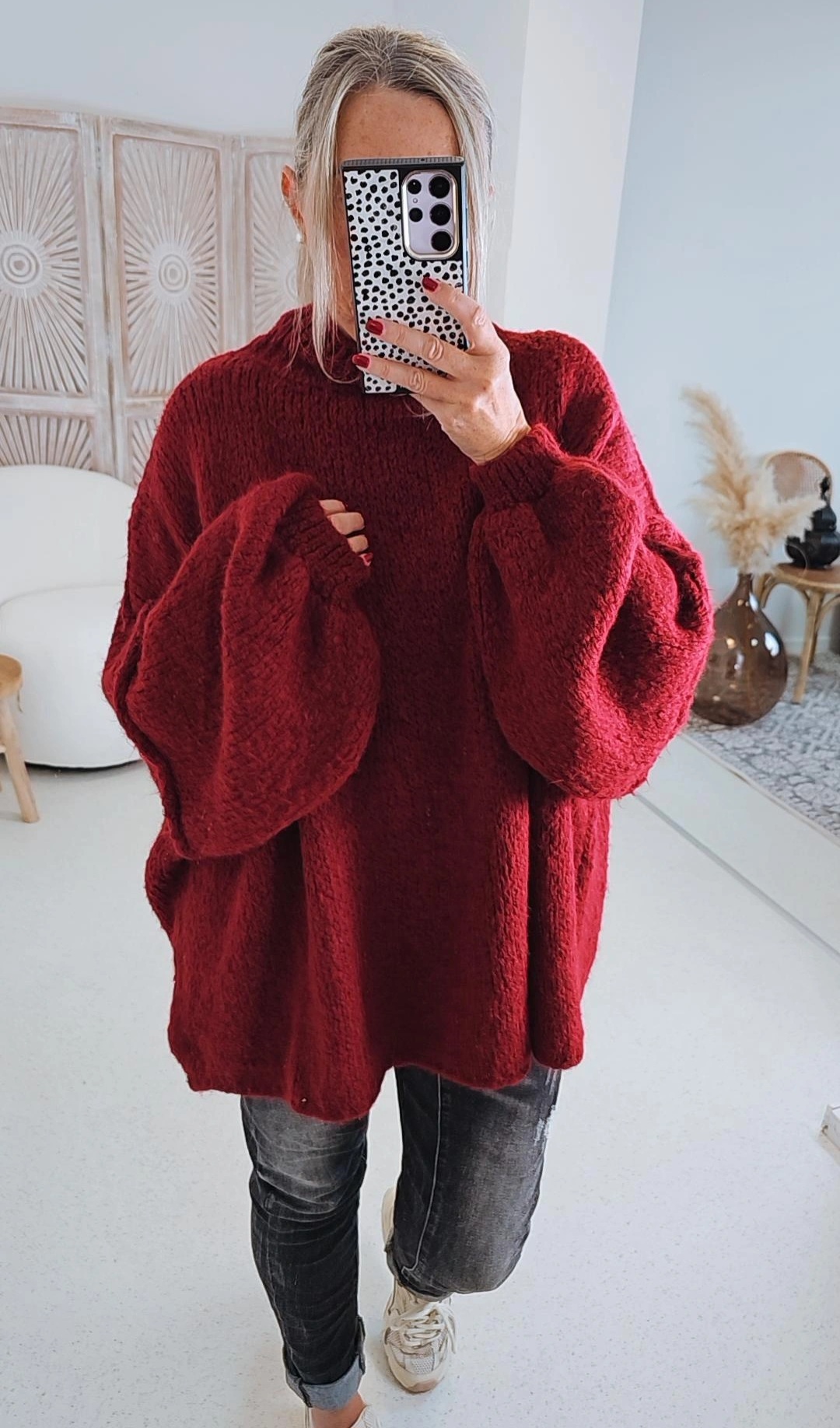 COZY KNIT SWEATER SCARLETT Made in Italy 34-48 OVERSIZE Pullover 