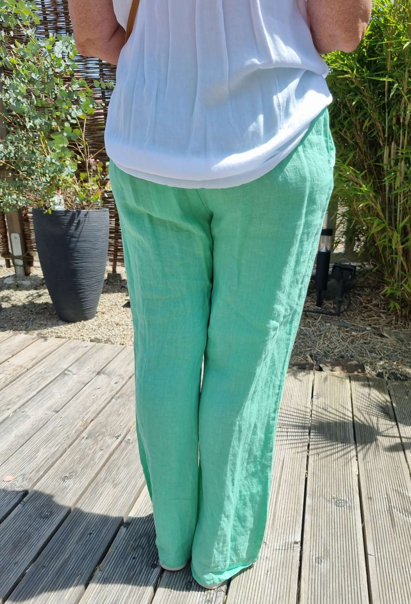 LINEN JOGPANT ALMA GRÜN 34-42 Made in Italy Leinen Hose PANT Sommerhose LINEN JOGPANT ALMA GRÜN 34-42 Made in Italy Leinen Hose PANT Sommerhose