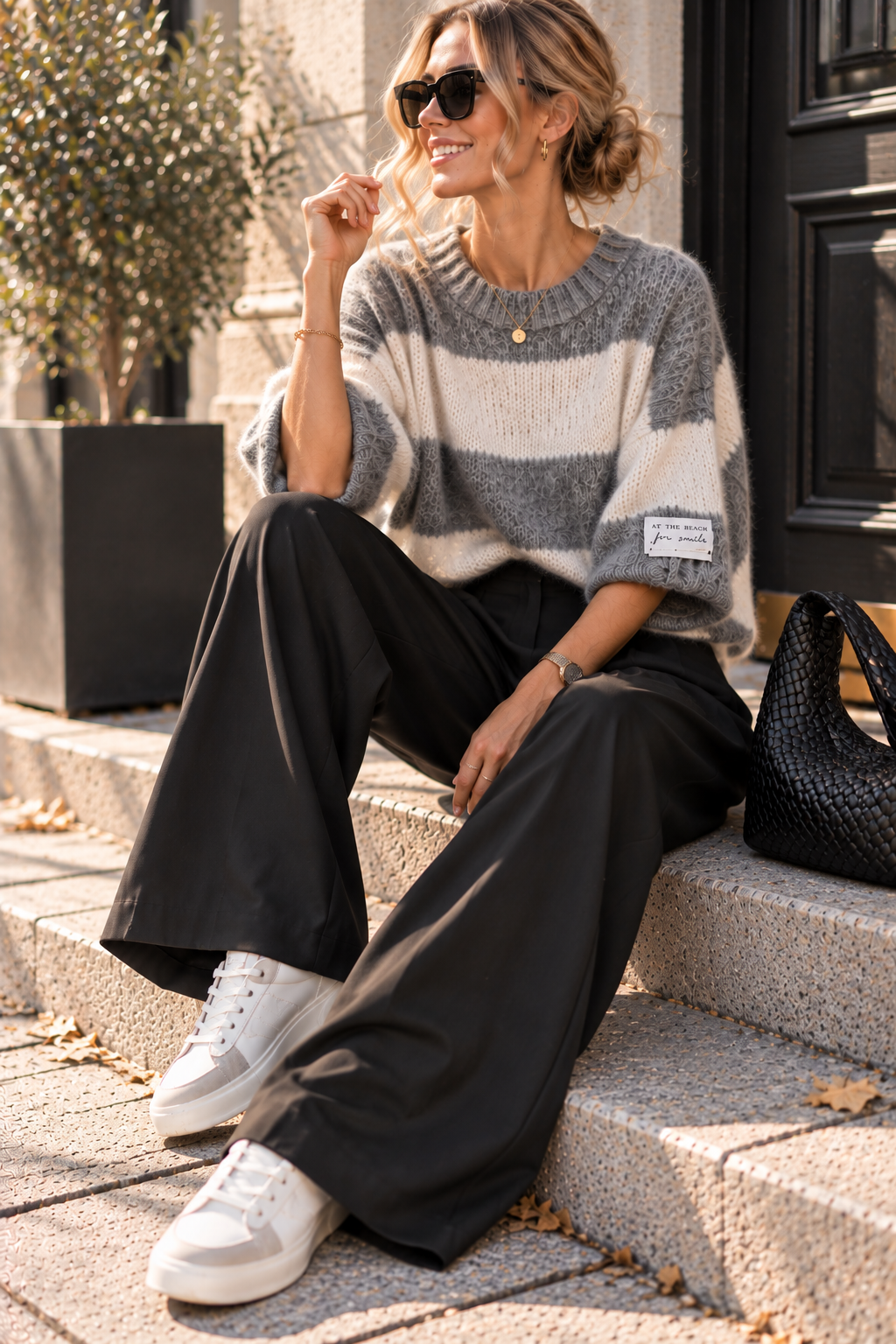 Hose Wide-Leg Butterweich mit Bundfalten HO0020 I Made in Italy 34-42/44