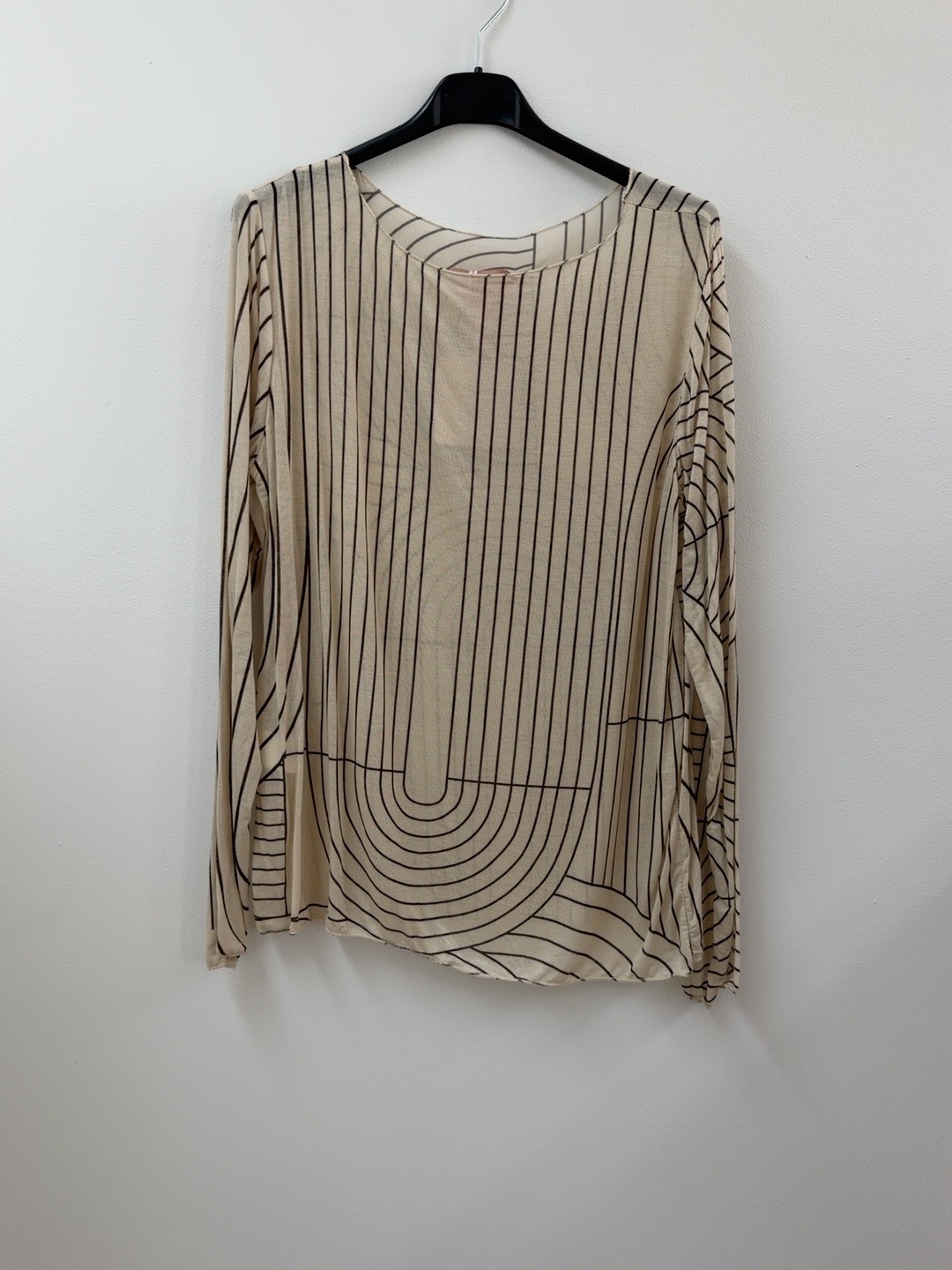 Langarmshirt Cashmere Ornamentmuster I LS0026 I Made in Italy 34-42