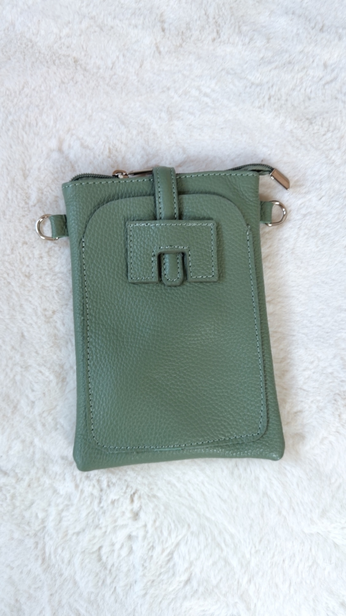 „Borsa Portacellulare Firenze“ – Handytasche aus Echtleder, Made in Italy