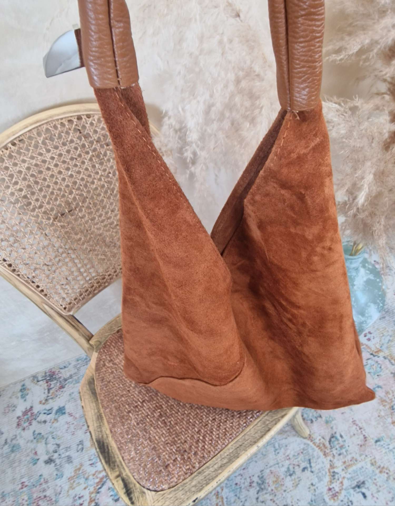 WILDLEDER SHOPPER RENATE COGNAC Made in Italy Leder Tasche Shopping Bag versch. Farben WILDLEDER SHOPPER RENATE COGNAC Made in Italy Leder Tasche Shopping Bag versch. Farben