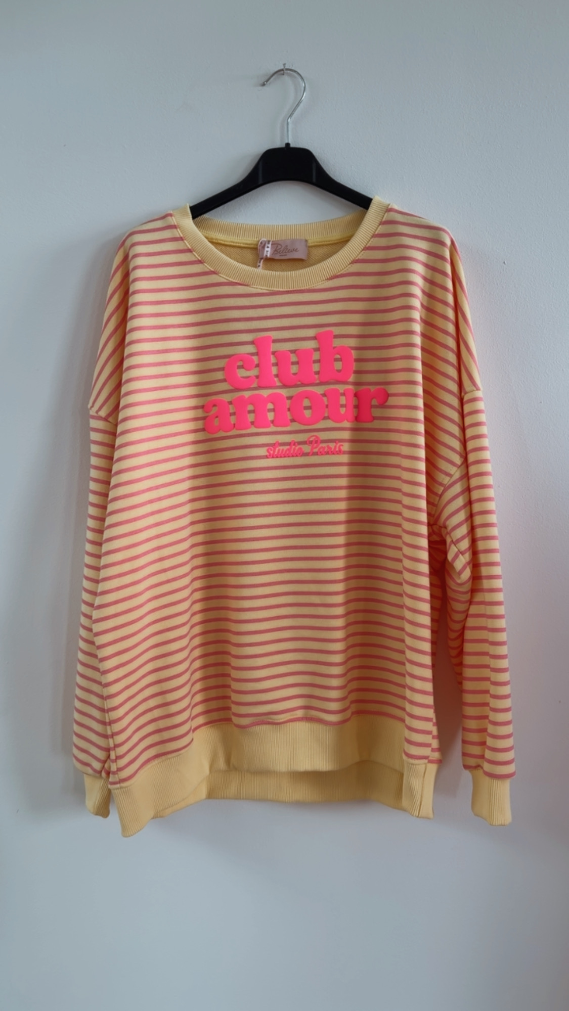 Sweatshirt / Sweater No. SW010 | Streifenlook | Oversize | Made in Italy | passt bis Größe 42/44