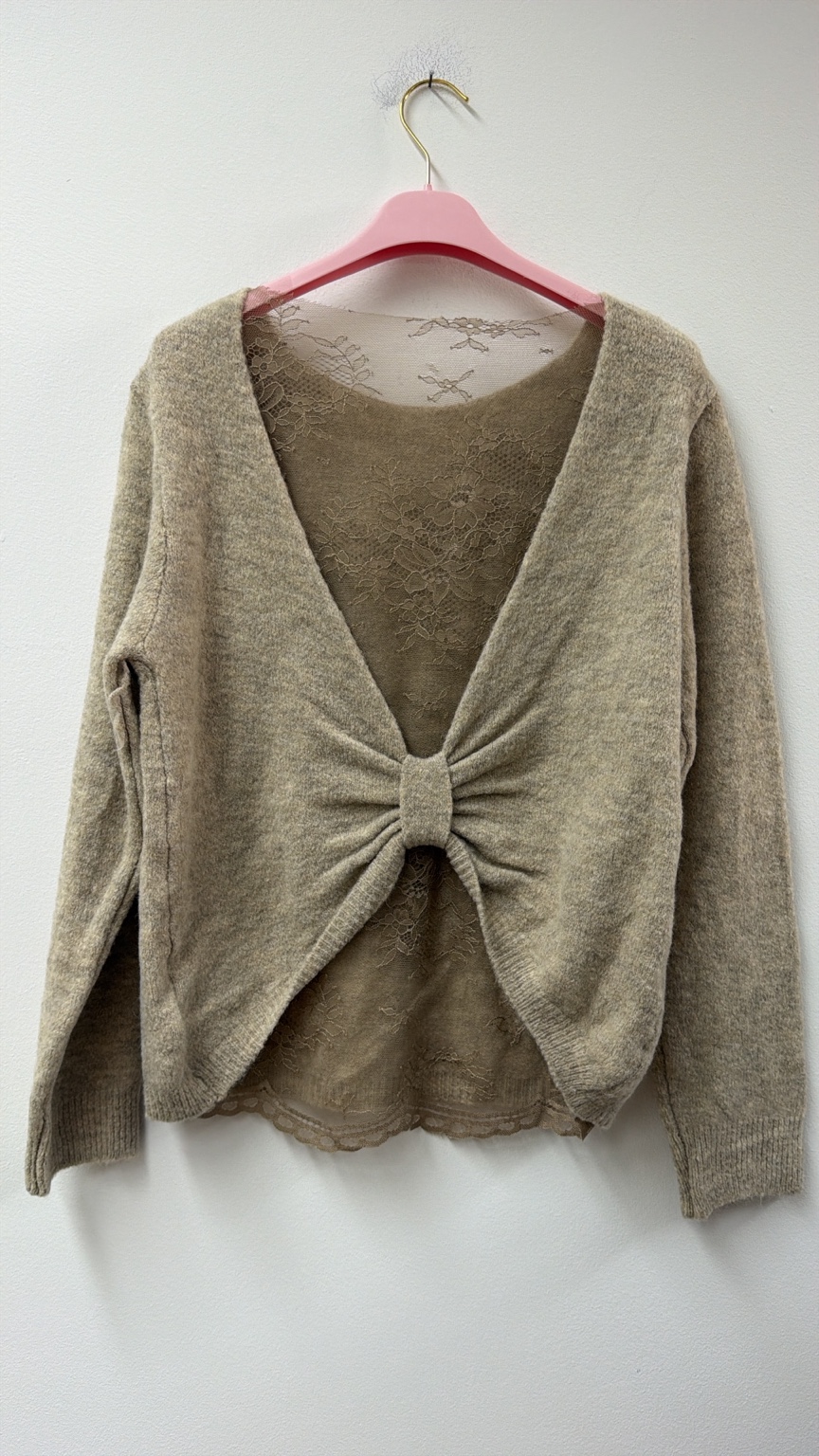 Strickpullover mit Spitzenrücken I SP0150 I Made in Italy 34-42/44