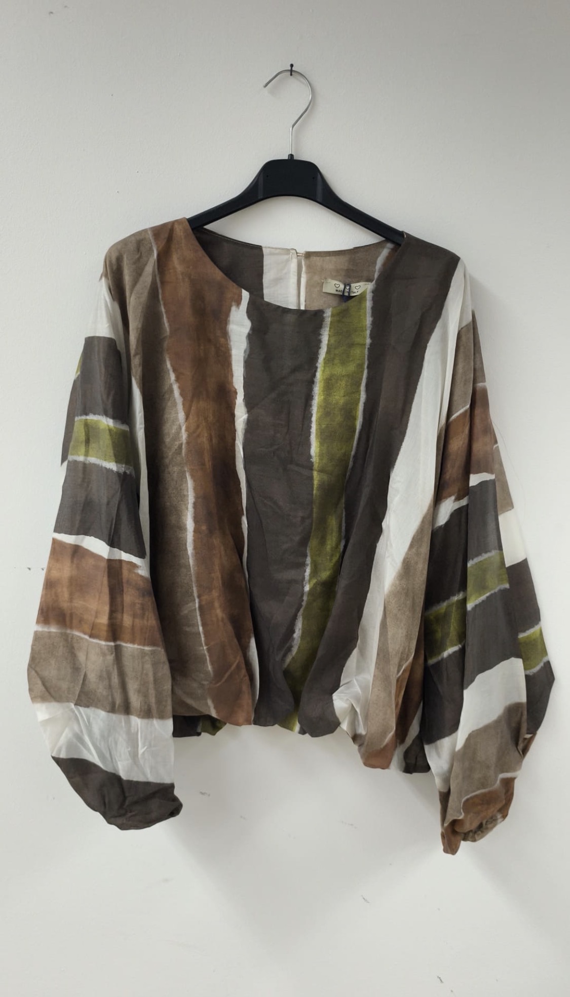 Fledermaus-Shirt „Sevilla“ – Herbstliebe in Tencel Bluse Made in Italy 34-44