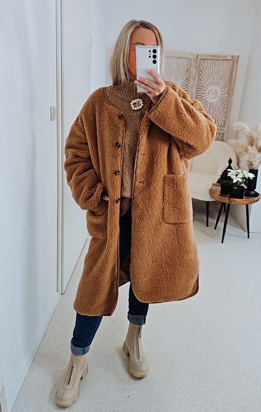MEGA OVERSIZE MANTEL ELAINE LONG Made in Italy 34-48 Coat Teddy Mantel 