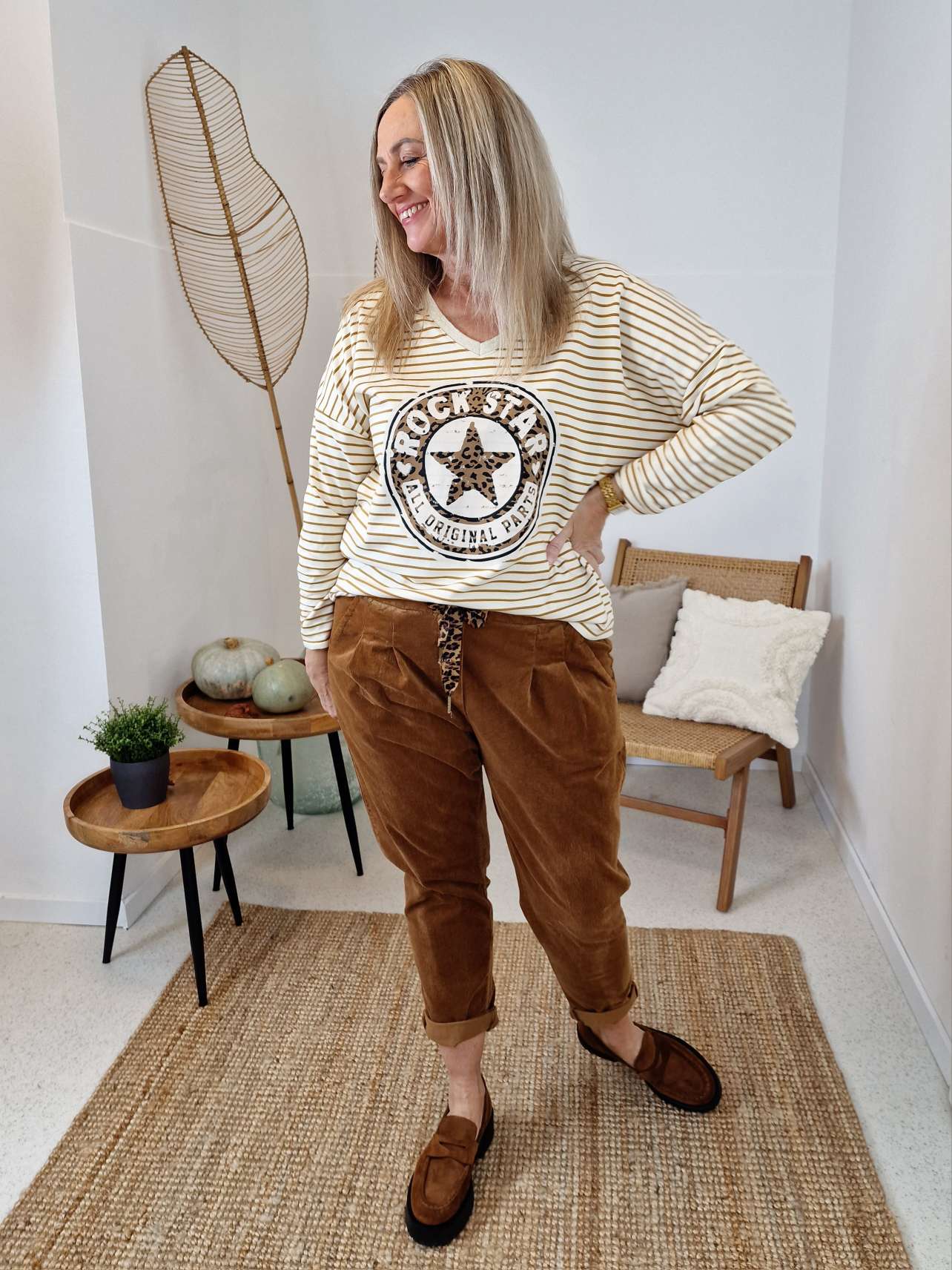 STRIPED LONGSLEEVE SHIRT LEO ROCKSTAR CAMEL 34-42 Made in Italy versch. Farben STRIPES STREIFEN STRIPED LONGSLEEVE SHIRT LEO ROCKSTAR CAMEL 34-42 Made in Italy versch. Farben STRIPES STREIFEN