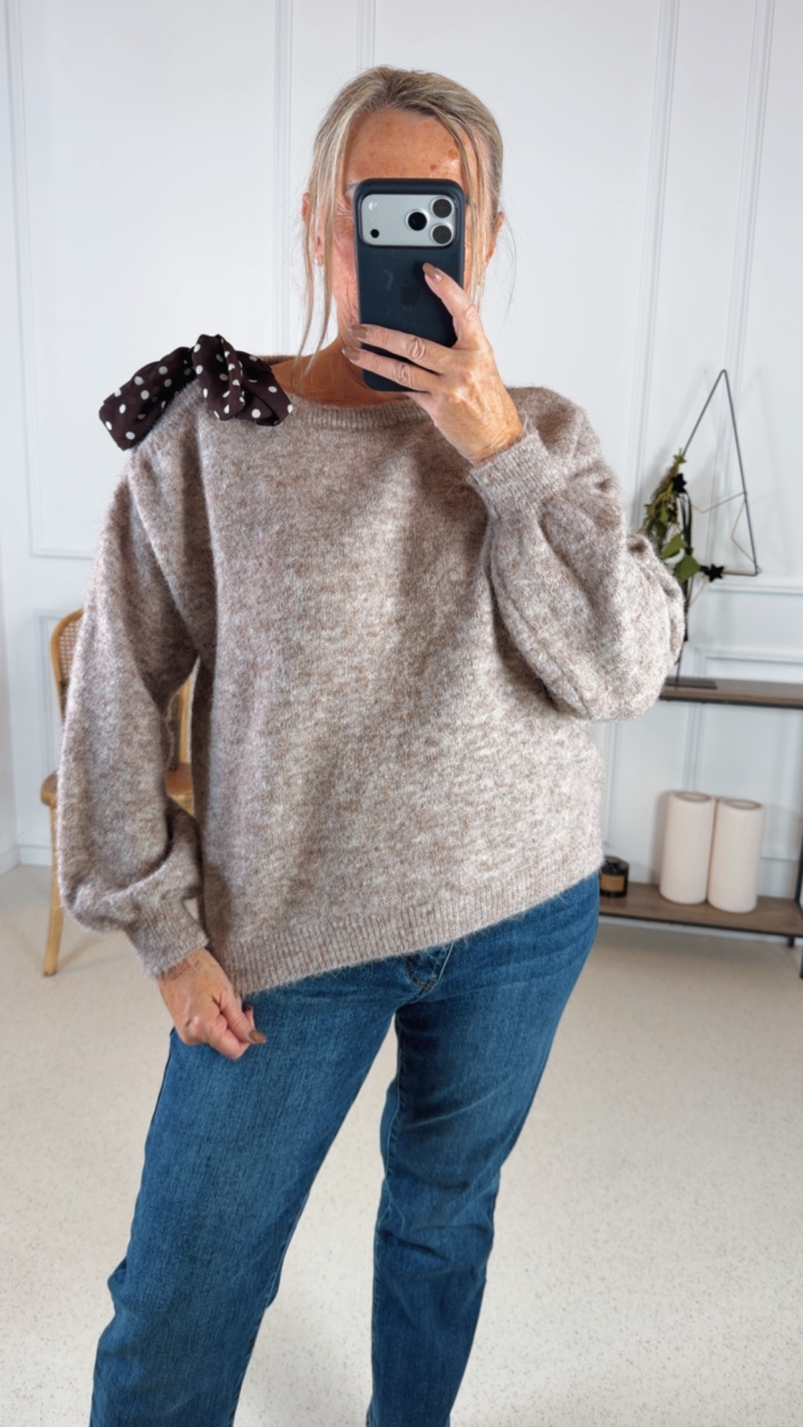 COZY KNIT SWEATER MACY Schleife Made in Italy 34 -44 Strick Pullover