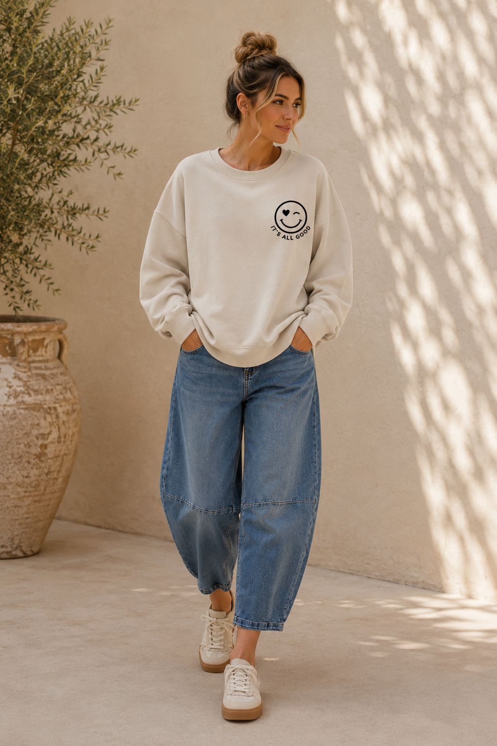 Sweatshirt „Happy Vibes NINA“ – Made in Italy