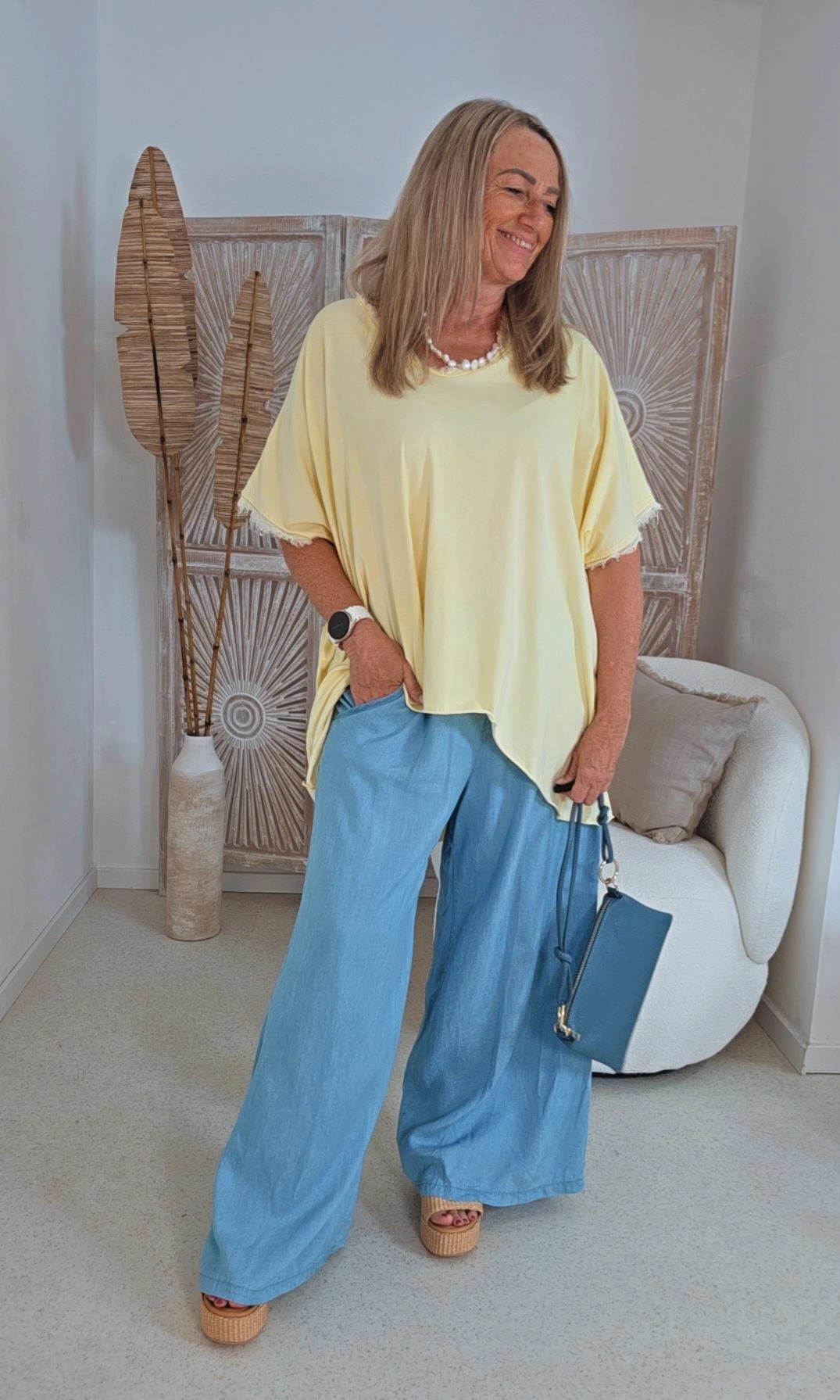 BASIC SHIRT MARTHA STONEWASHED VOKUHILA Made in Italy 34-44/46