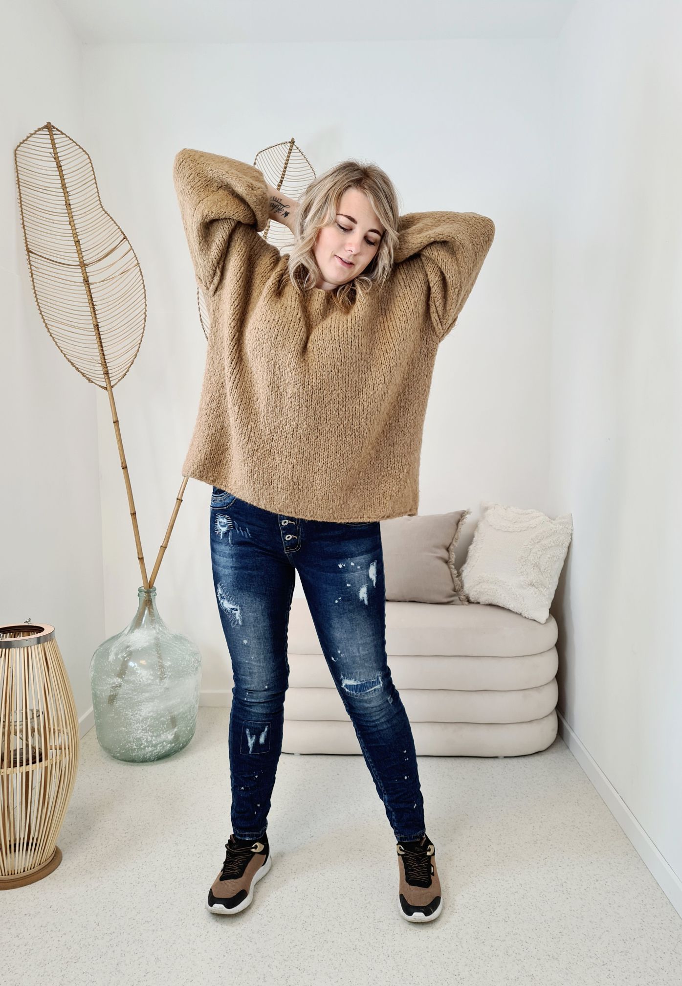 DESTROYED JEANS FELIO - VARIANTENARTIKEL Basic Denim Hose Skinny Dark Blue Washed out Jogpant
