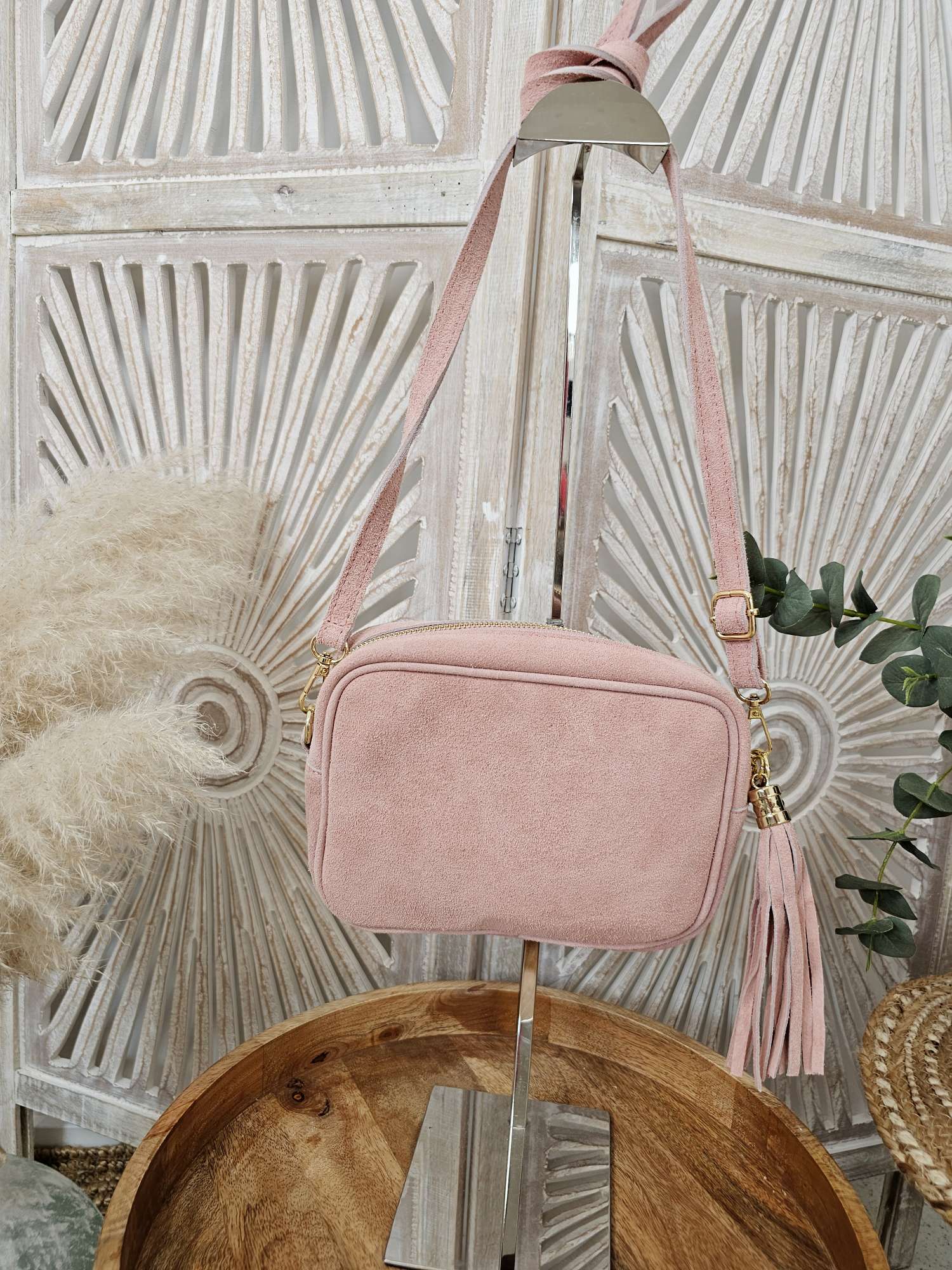 WILDLEDER CROSSBODY BAG SVETLANA ROSA Made in Italy Umhänge Tasche Handtasche