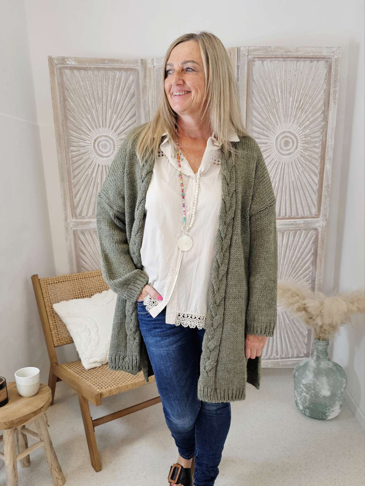 EDLER KNIT CARDIGAN BETTINA 34-42  Made in Italy  Strickjacke Strickmantel Mantel