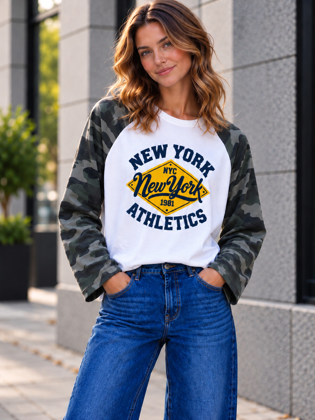 Langarmshirt Statement-Shirt ATHLETICS I LS0162 I Made in Italy 34-40/42 Longsleeve