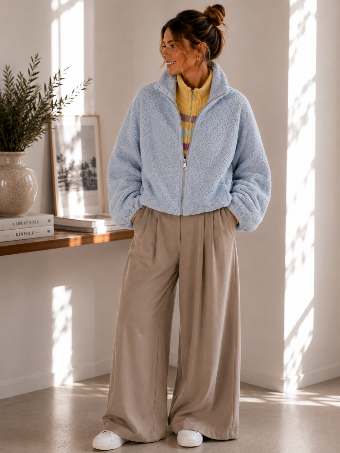 Bouclé-Jacke Uni I NO.JA0021 I Made in Italy I 34-42/44