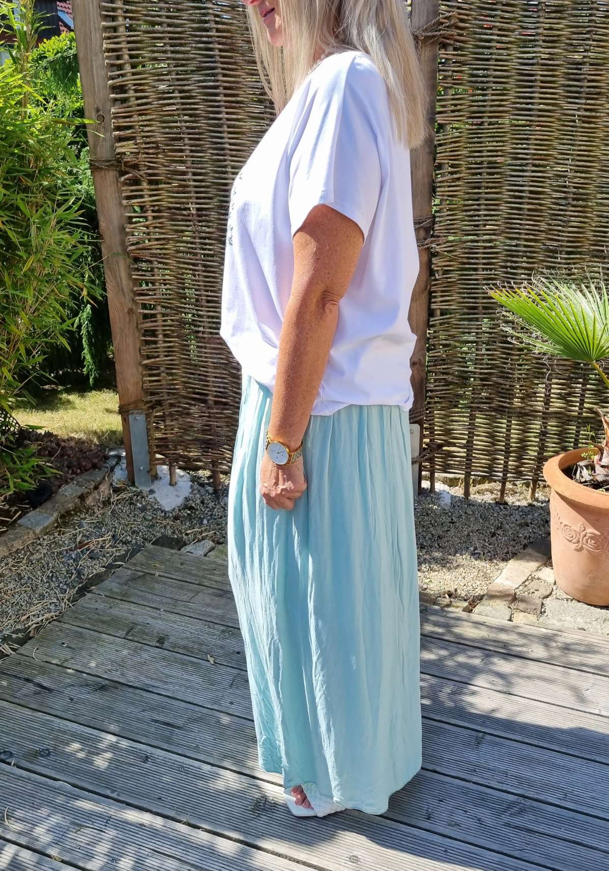 SHIRT MAXI SKIRT VENEZIA MINTGRÜN Made in Italy langer Rock 34-42 SHIRT MAXI SKIRT VENEZIA MINTGRÜN Made in Italy langer Rock 34-42