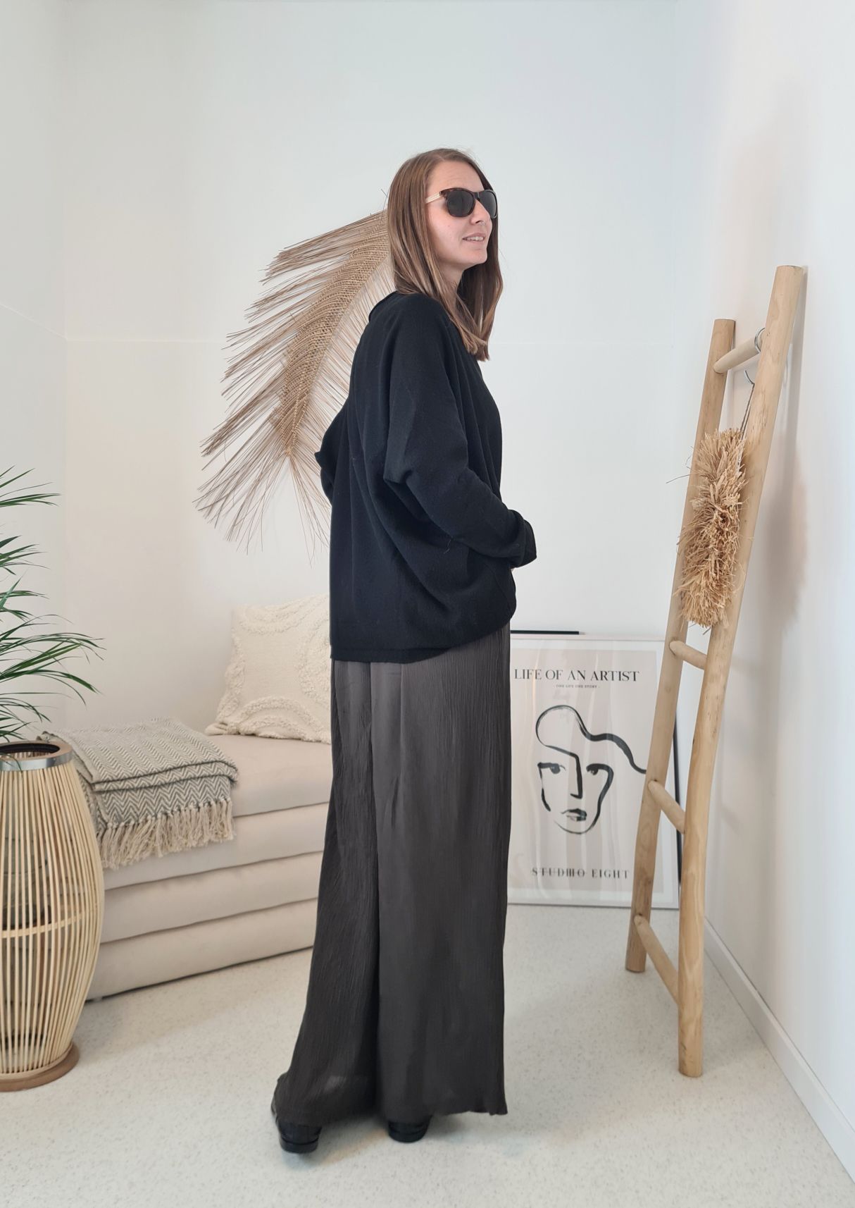EDLE HOSE INESSA DUNKELBRAUN Viskose Hose Made in Italy Palazzohose PANT Musselin Art 34-40 EDLE HOSE INESSA DUNKELBRAUN Viskose Hose Made in Italy Palazzohose PANT Musselin Art 34-40