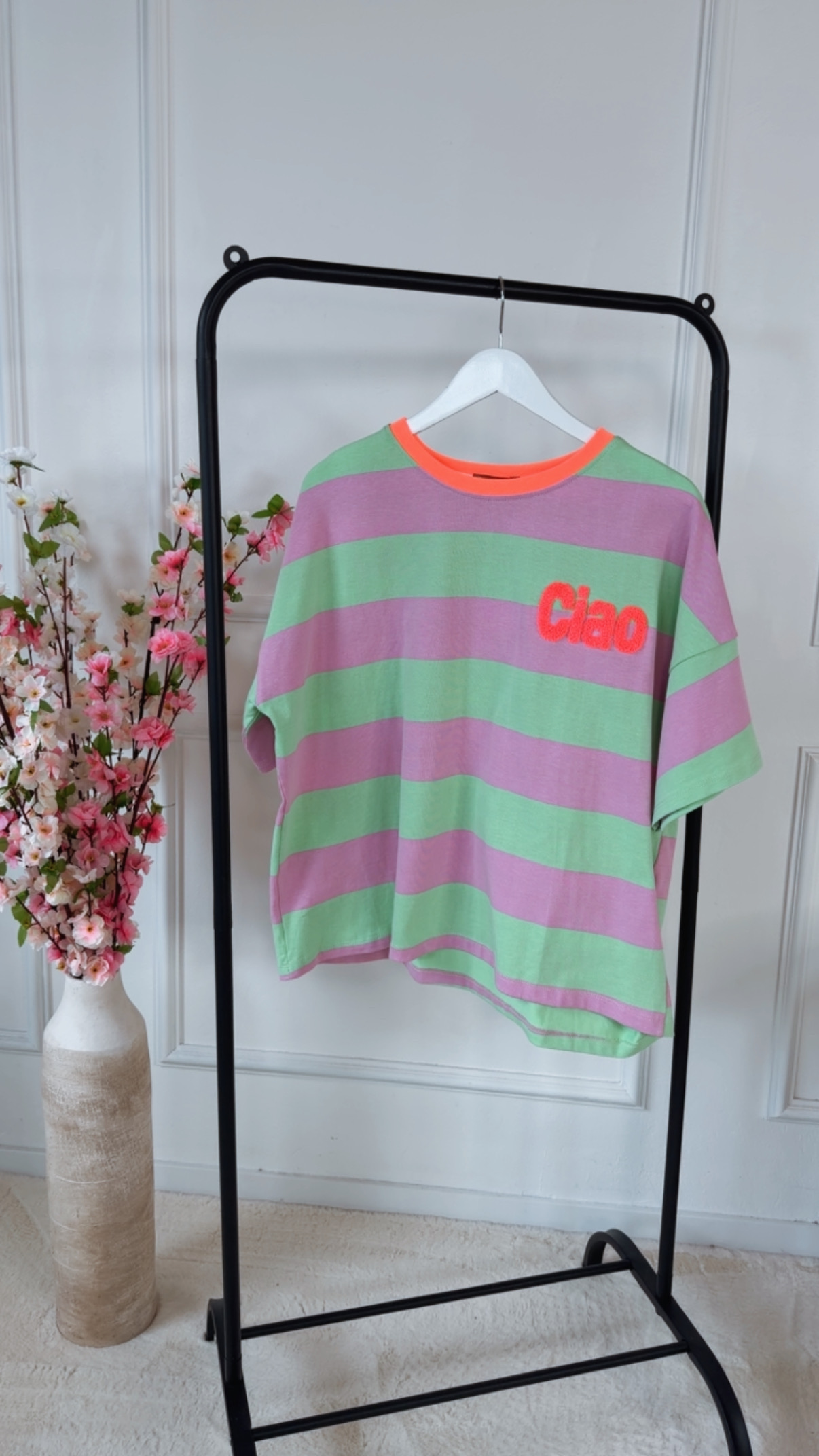 🌈✨ T-Shirt Sweater Liravena Blockstreifen Made in Italy 34-40/42