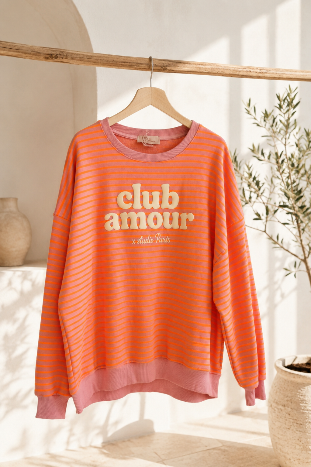 Sweatshirt / Sweater No. SW010 | Streifenlook | Oversize | Made in Italy | passt bis Größe 42/44