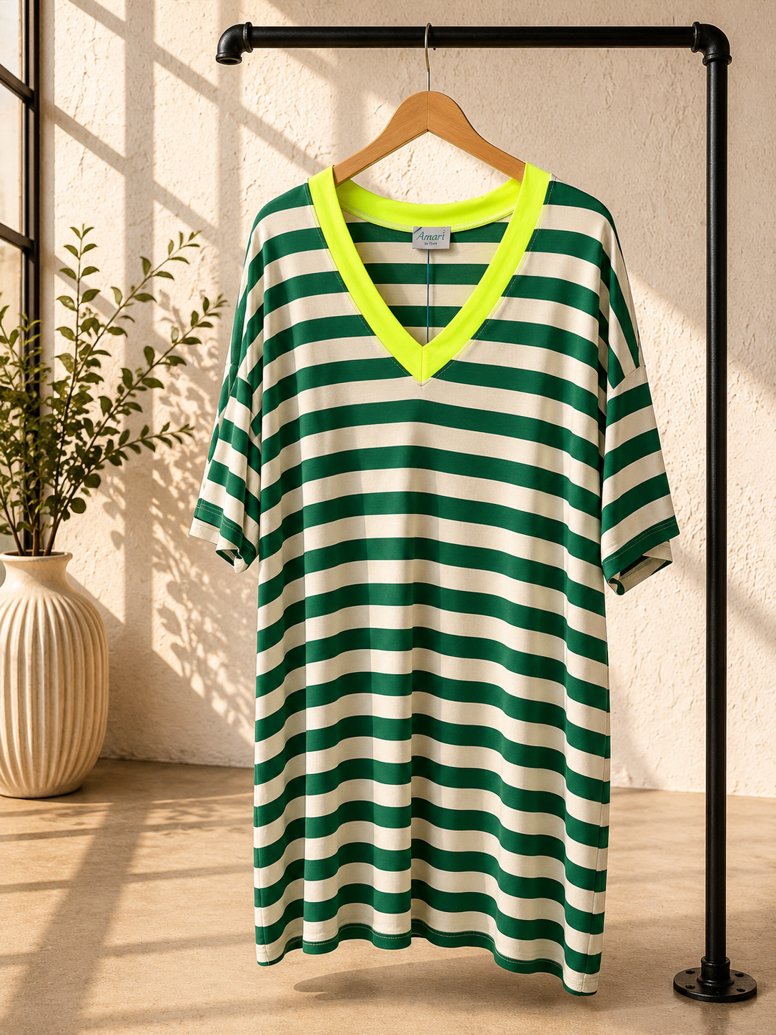 Beach T-Shirt-Kleid Palina Blockstreifen Made in Italy 34-44