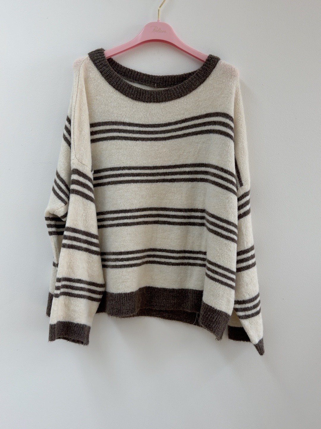 Pullover Kuschelig mit Streifen I SP0075 I Made in Italy 34-42/44