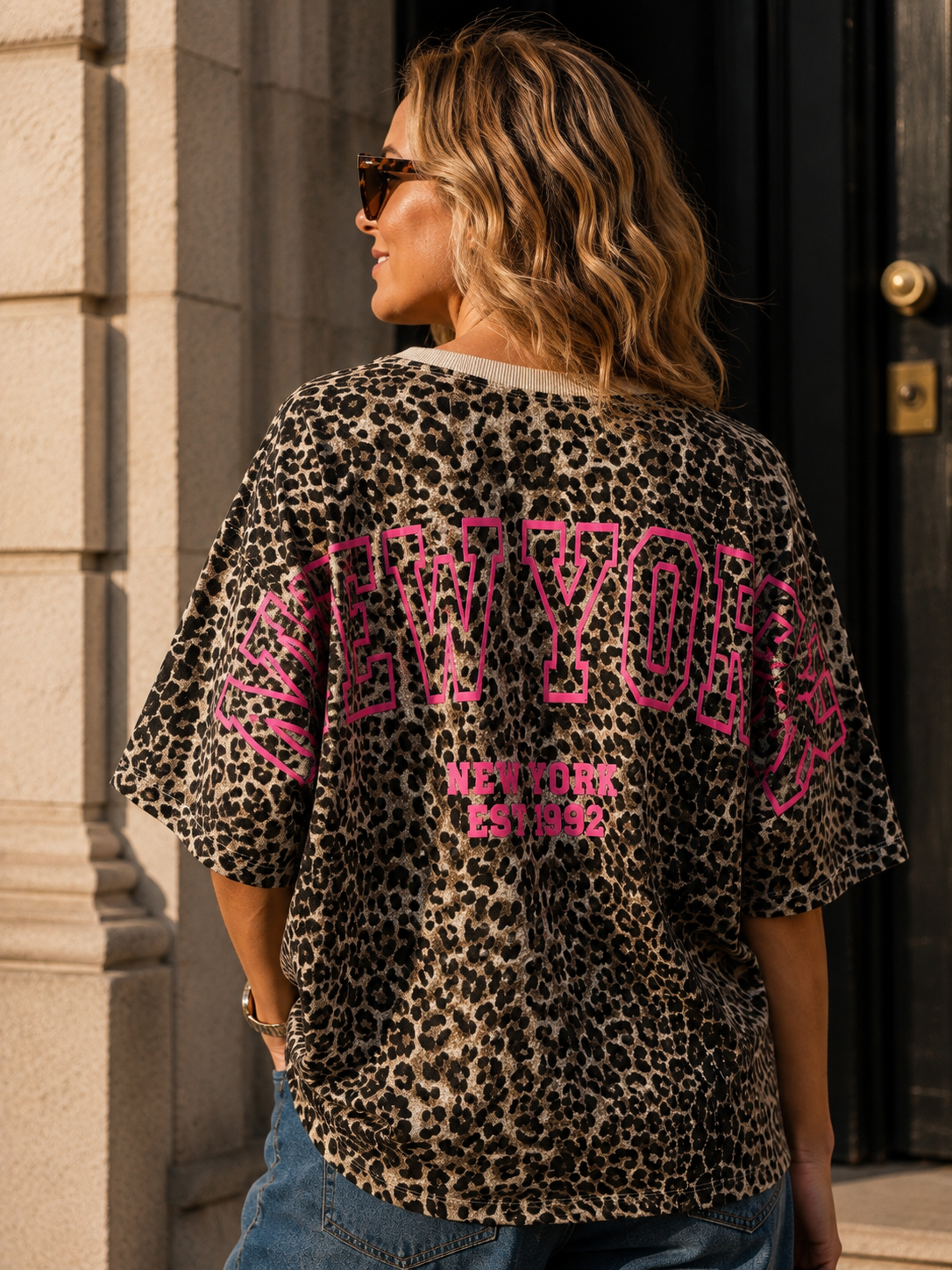 T-Shirt Leo mit Statement-Print I TS0025 I Made in Italy 34-42/44