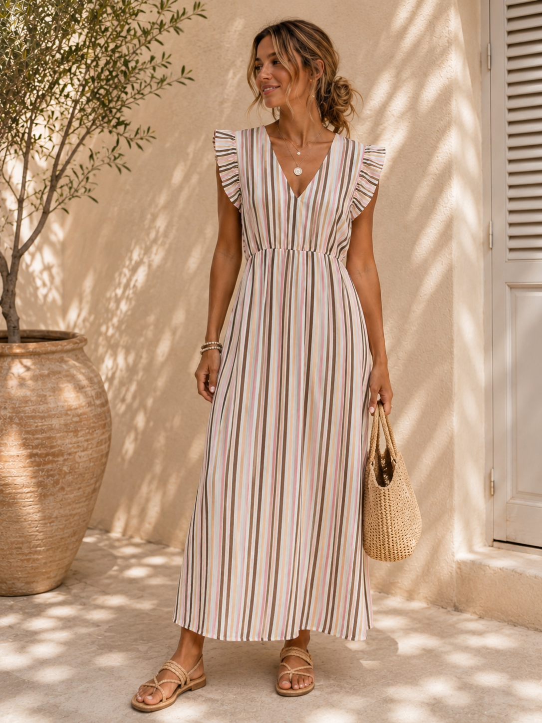Kleid Avena Baumwolle Stripes Made in Italy 34-40/42