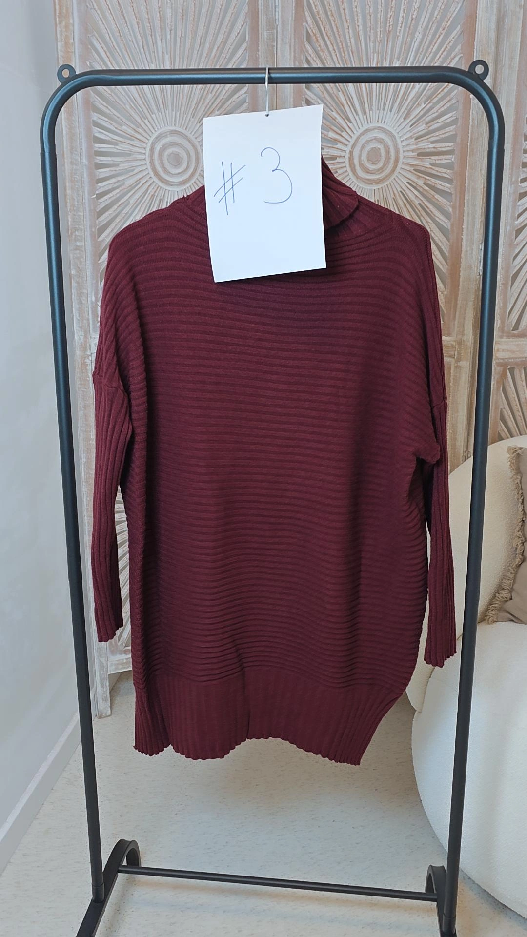 2. WAHL STRICK PULLOVER OLIVIA ROLLKRAGEN BURGUNDER #3