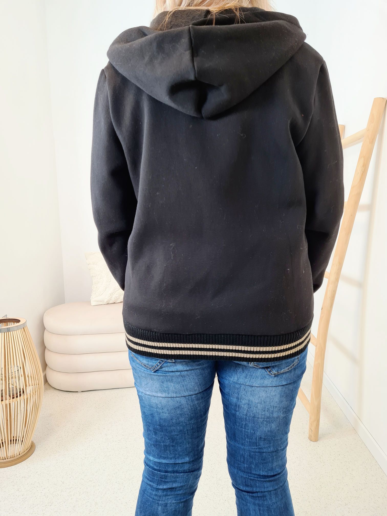 HOODIE SWEATER JACKE LOTTI SCHWARZ Made in Italy Oversize 34-42 versch. Farben HOODIE SWEATER JACKE LOTTI SCHWARZ Made in Italy Oversize 34-42 versch. Farben