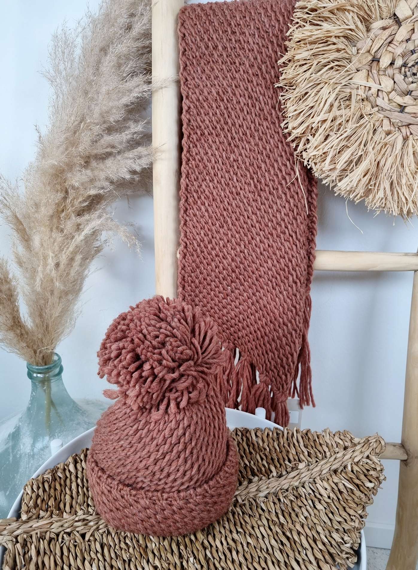 EDLER SCHAL SCARF GIADA ROST Made in Italy kuscheliger weicher Strick Schal Fransen EDLER SCHAL SCARF GIADA ROST Made in Italy kuscheliger weicher Strick Schal Fransen