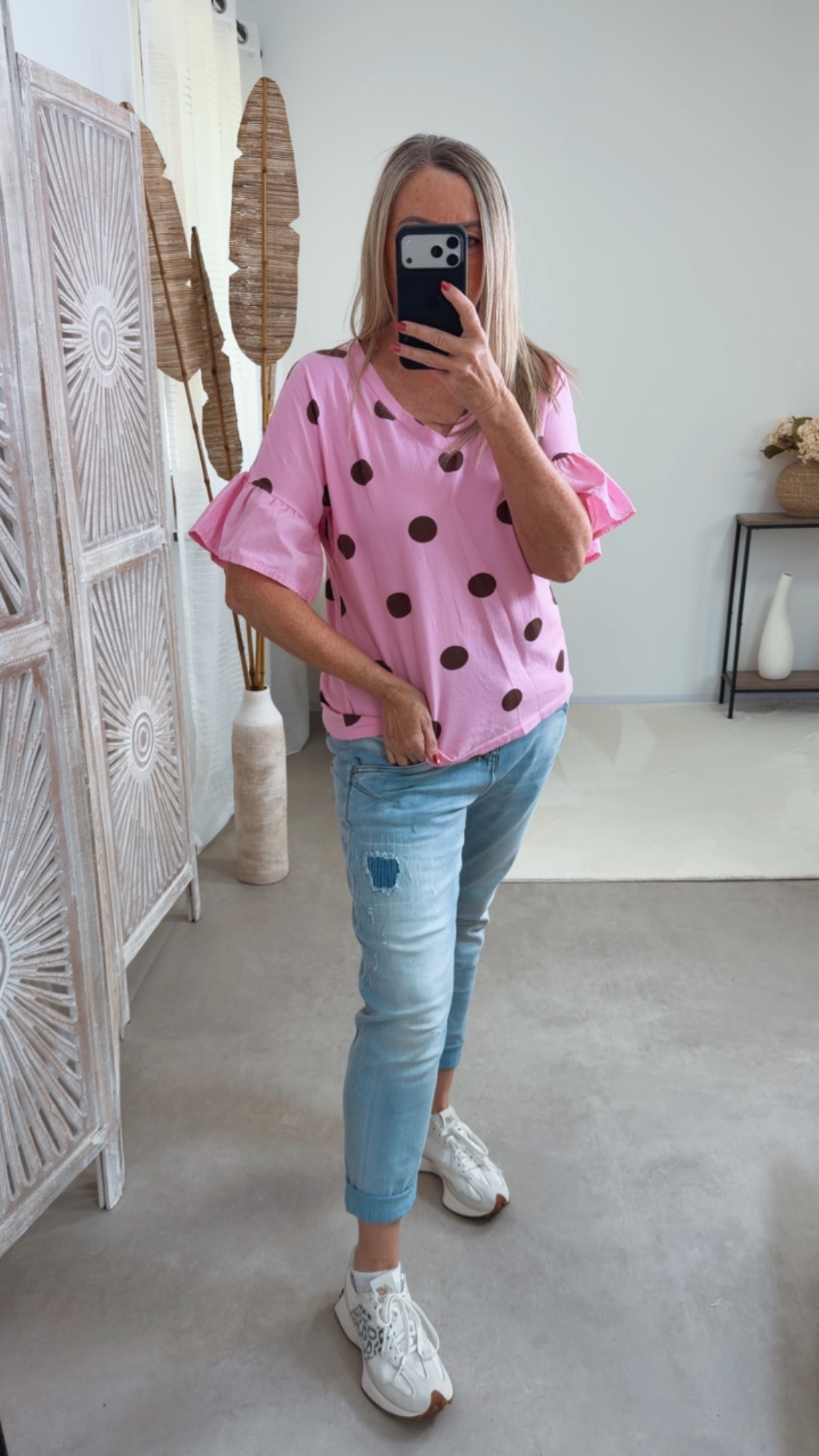 Polka Dots-Shirt „Bellagio“ – Made in Italy 🌸 Größe 34 bis 40/42