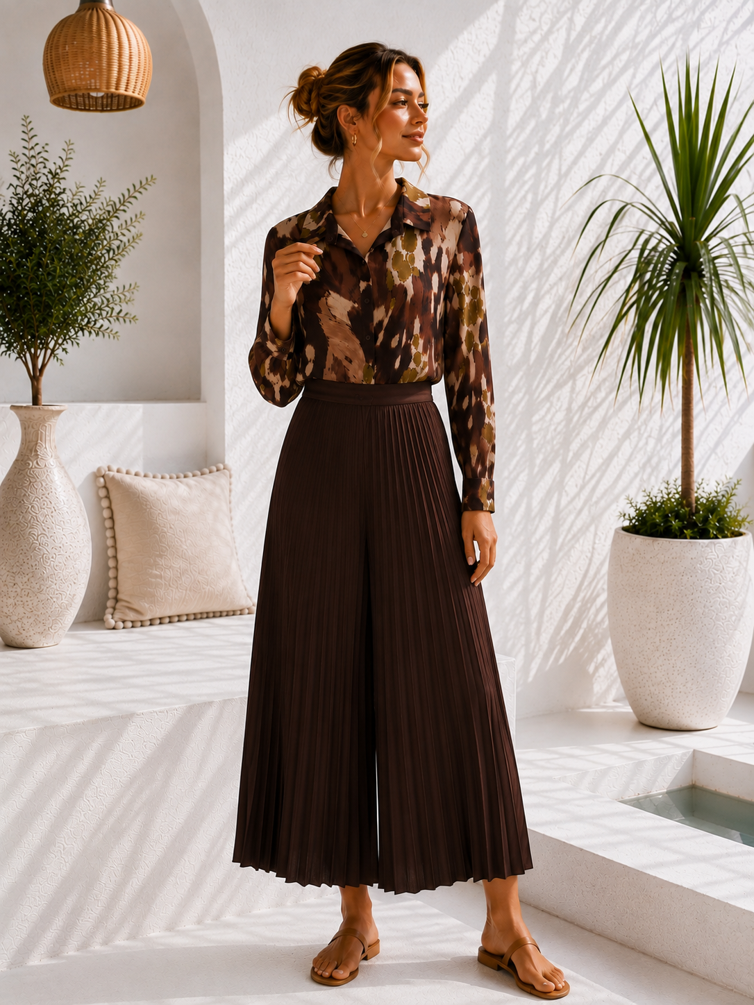 Kofferbluse Bluse Olivia – Edle Kofferbluse mit afro Muster –  Made in Italy Gr 34-42