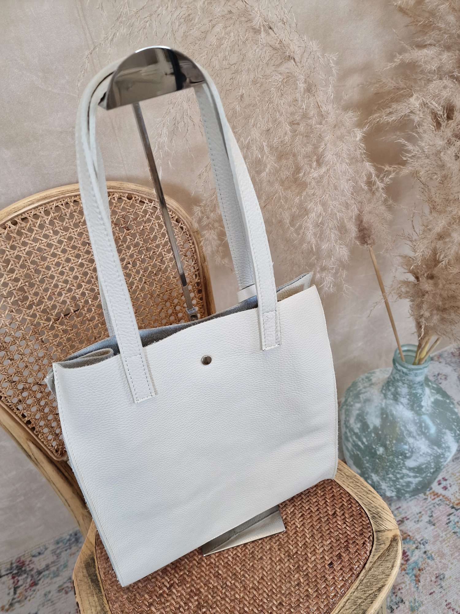 LEDER SHOPPER LYNN CREME Made in Italy Echtleder Tasche Schultertasche versch. Farben LEDER SHOPPER LYNN CREME Made in Italy Echtleder Tasche Schultertasche versch. Farben