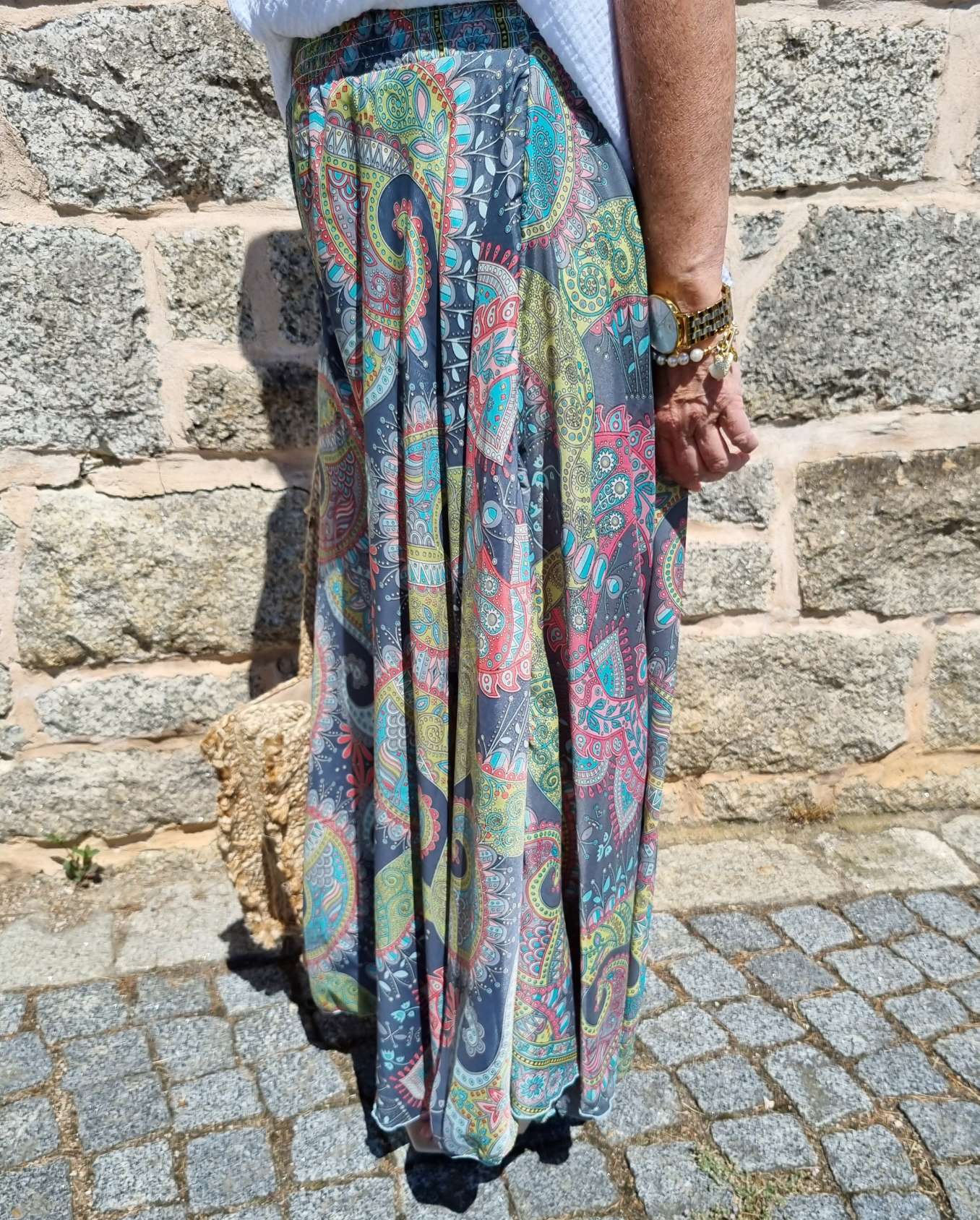 SILK HOSENROCK MALEDIVE GREY Grau Boho Bohemian Seide Hose Rock Skirt Beach Sommer 34-40/42 SILK HOSENROCK MALEDIVE GREY Grau Boho Bohemian Seide Hose Rock Skirt Beach Sommer 34-40/42