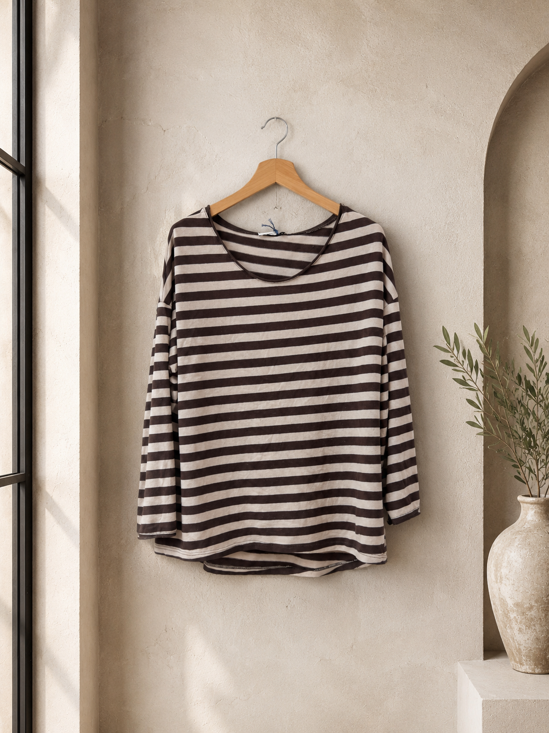Longsleeve mit Streifen I LS0039 I Made in Italy 34-42