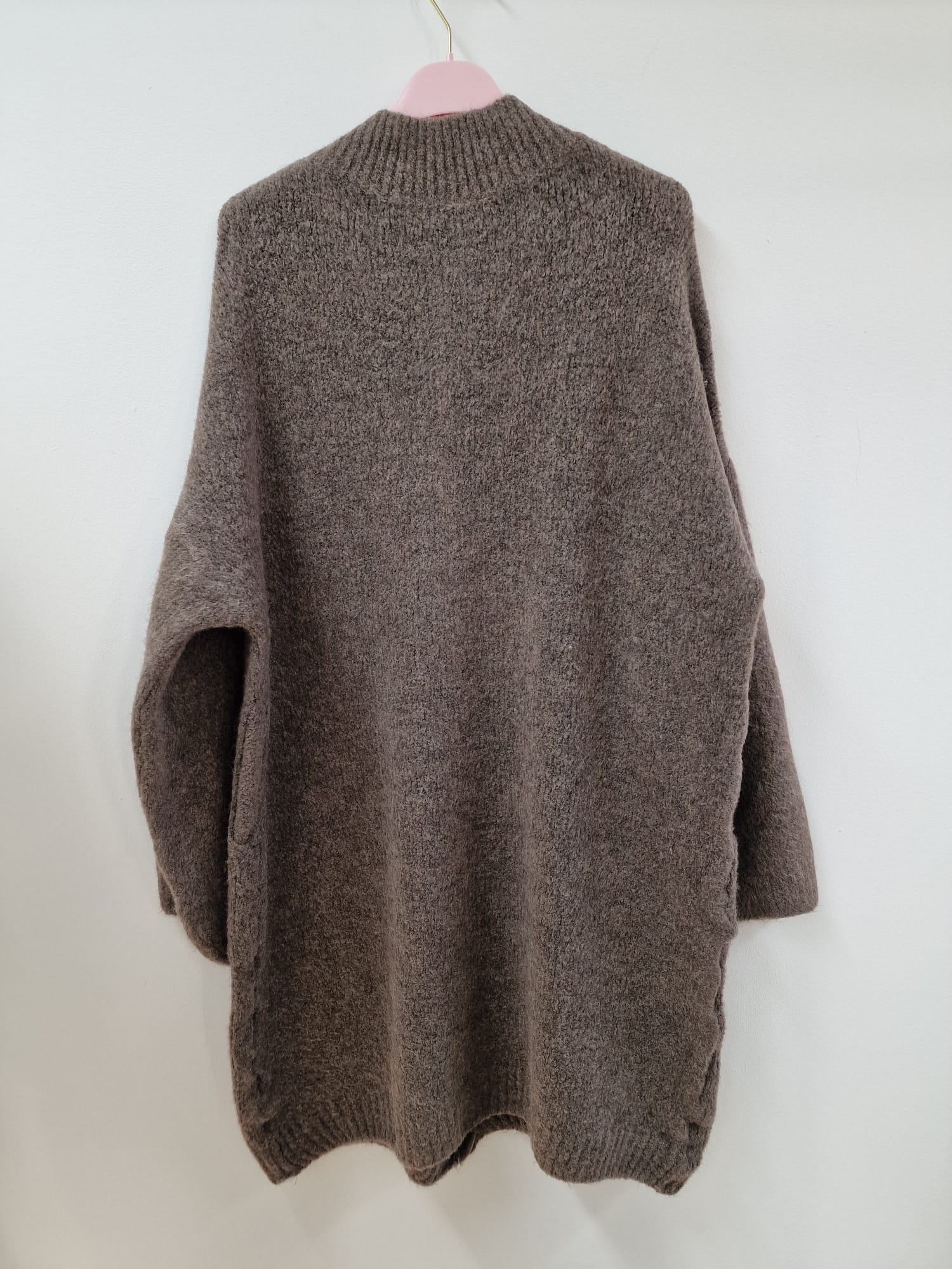 Strickkleid mit Knopfleiste & Taschen UNI SK0192 I Made in Italy 34-42
