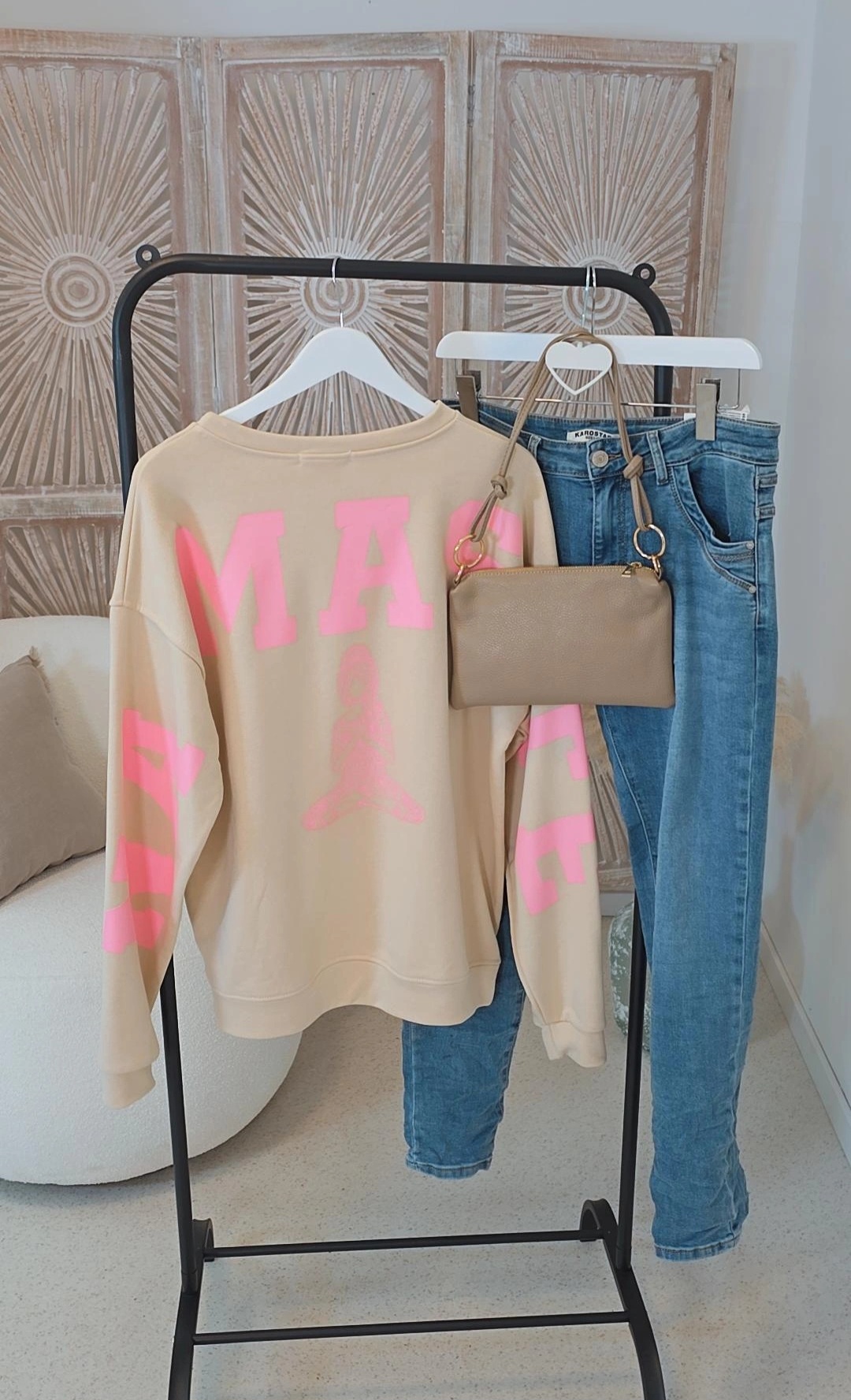 OVERSIZE SWEATER NAMASTE ALL DAMN DAY Made in Italy 34-44