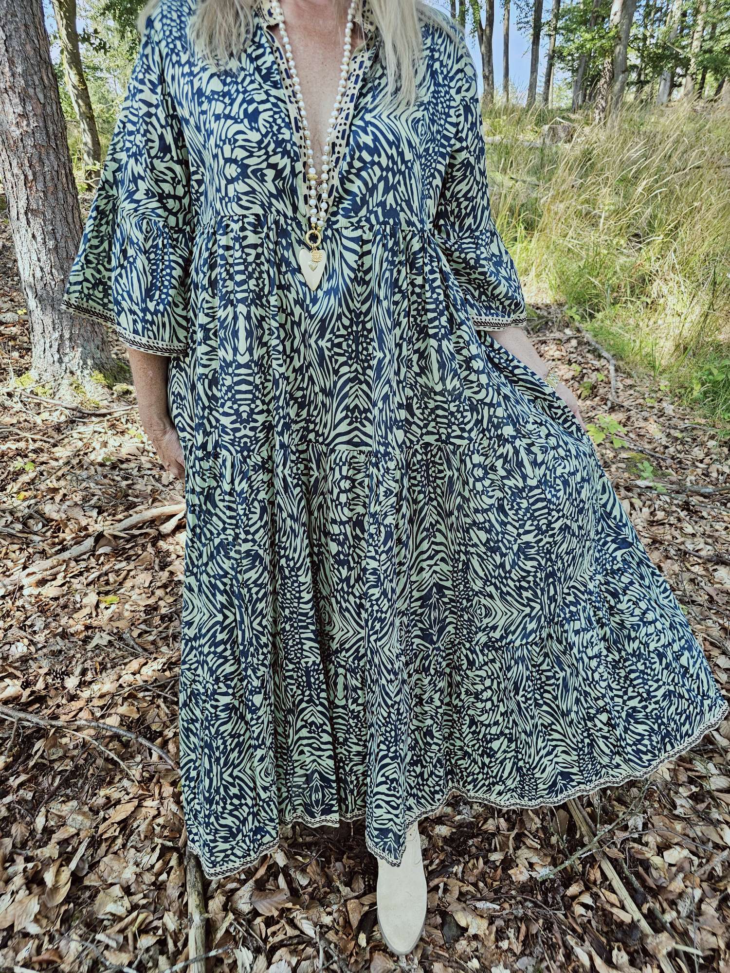 TUNIKA KLEID BOSTON PETROL MINT 34-42 Italy Style langes Sommerkleid DRESS