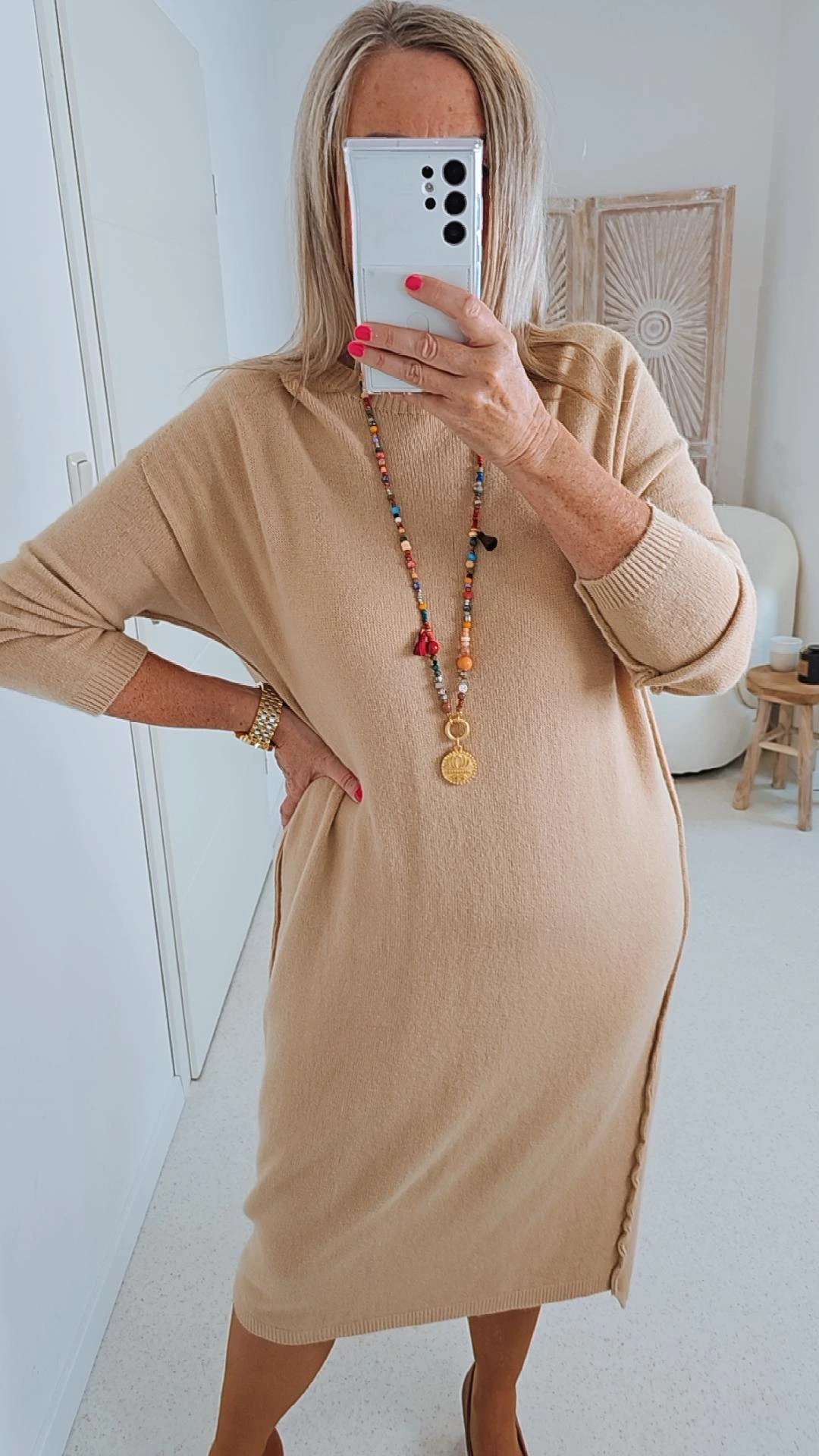 LONG KNIT DRESS RITA 34-42 Made in Italy Strick Kleid Long Pullover LONG KNIT DRESS RITA 34-42 Made in Italy Strick Kleid Long Pullover