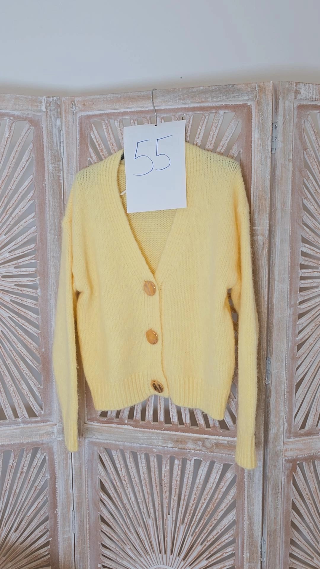 EINZELSTÜCK STRICK-CARDIGAN GELB 55