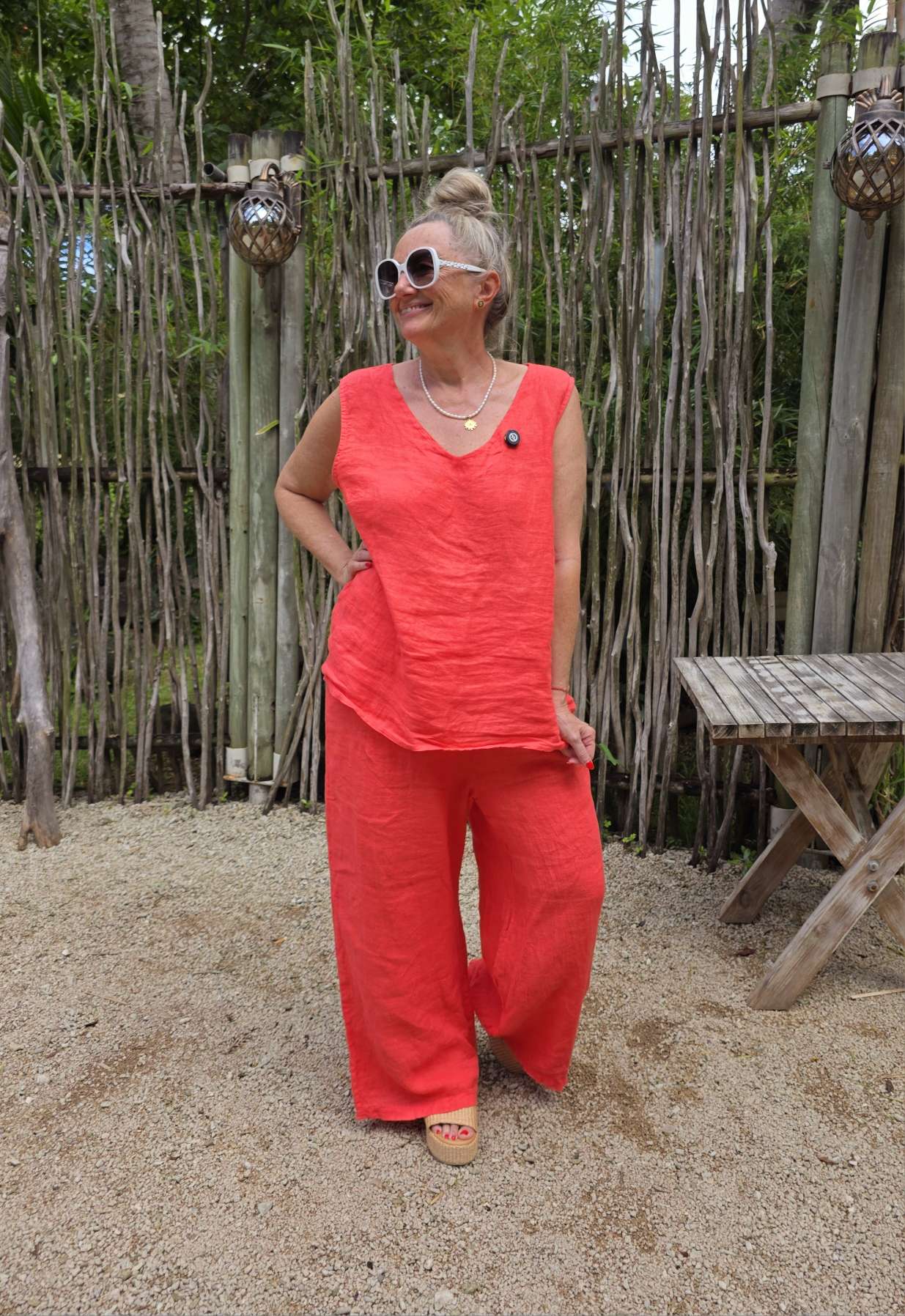 LINEN BASIC SHIRT CATALINA Made in Italy 36 - 42 Leinen Top
