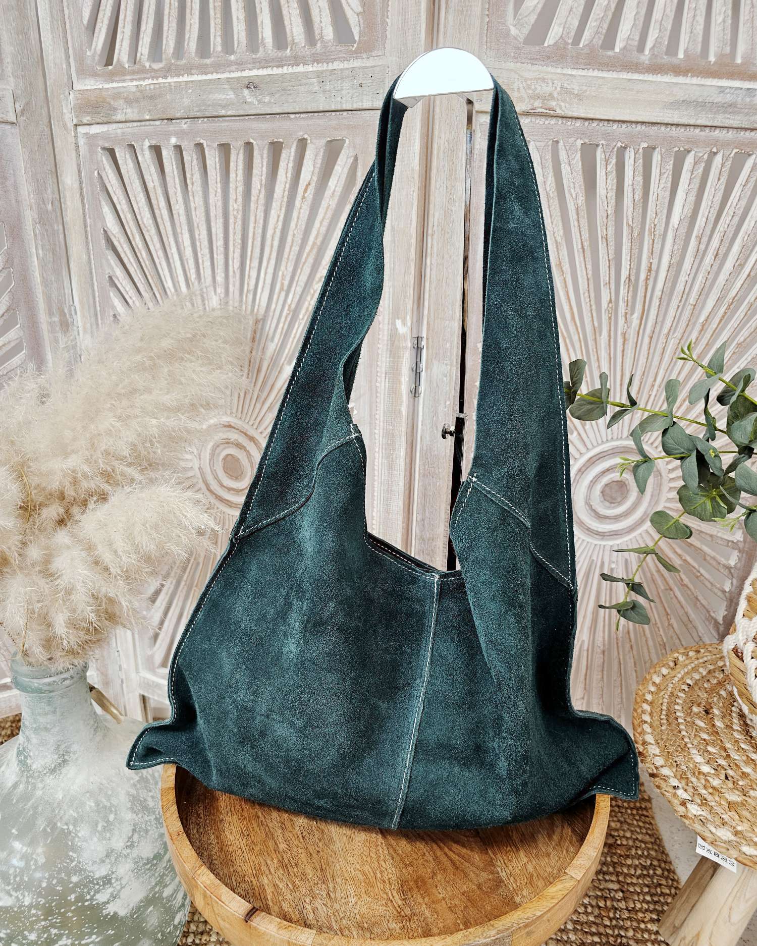 WILDLEDER SHOPPER ARABELLA GRÜN Made in Italy Leder Tasche