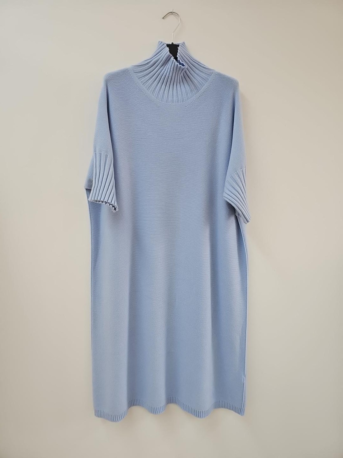 Strickkleid mit Stehkragen Uni I NO.SK0018 I Made in Italy 34-44