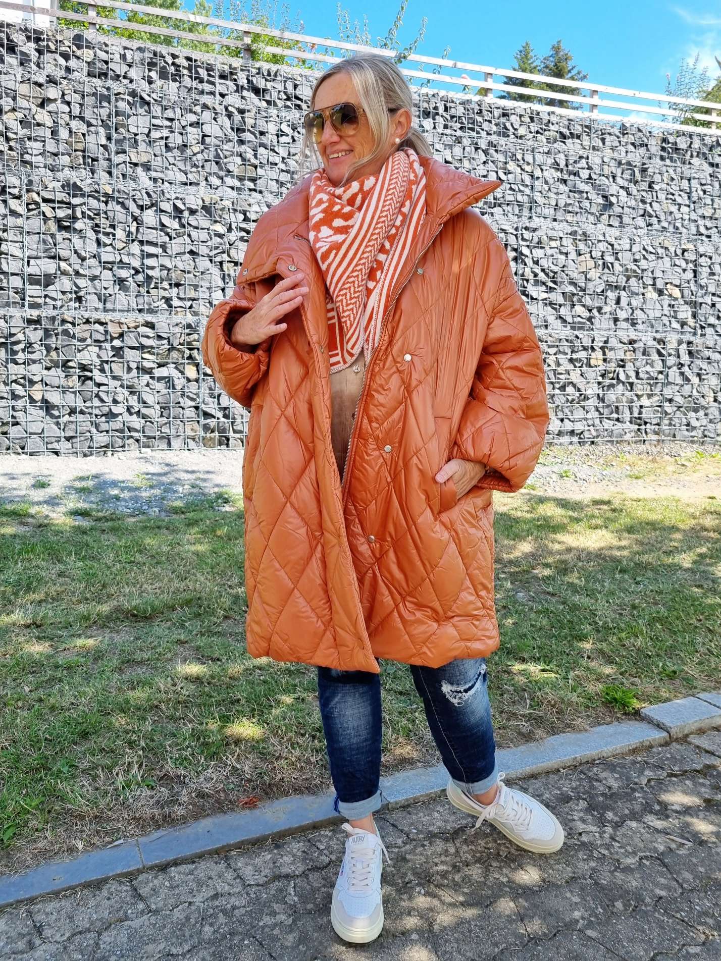 COAT NICOLETTA ROST Oversize Steppjacke lange Jacke Mantel Italy Style M/L COAT NICOLETTA ROST Oversize Steppjacke lange Jacke Mantel Italy Style M/L