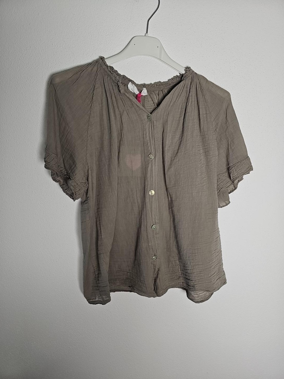 Bluse Posina Uni Baumwolle Made in Italy 34-40/42 Sommerschnapper – vom Umtausch ausgeschlossen