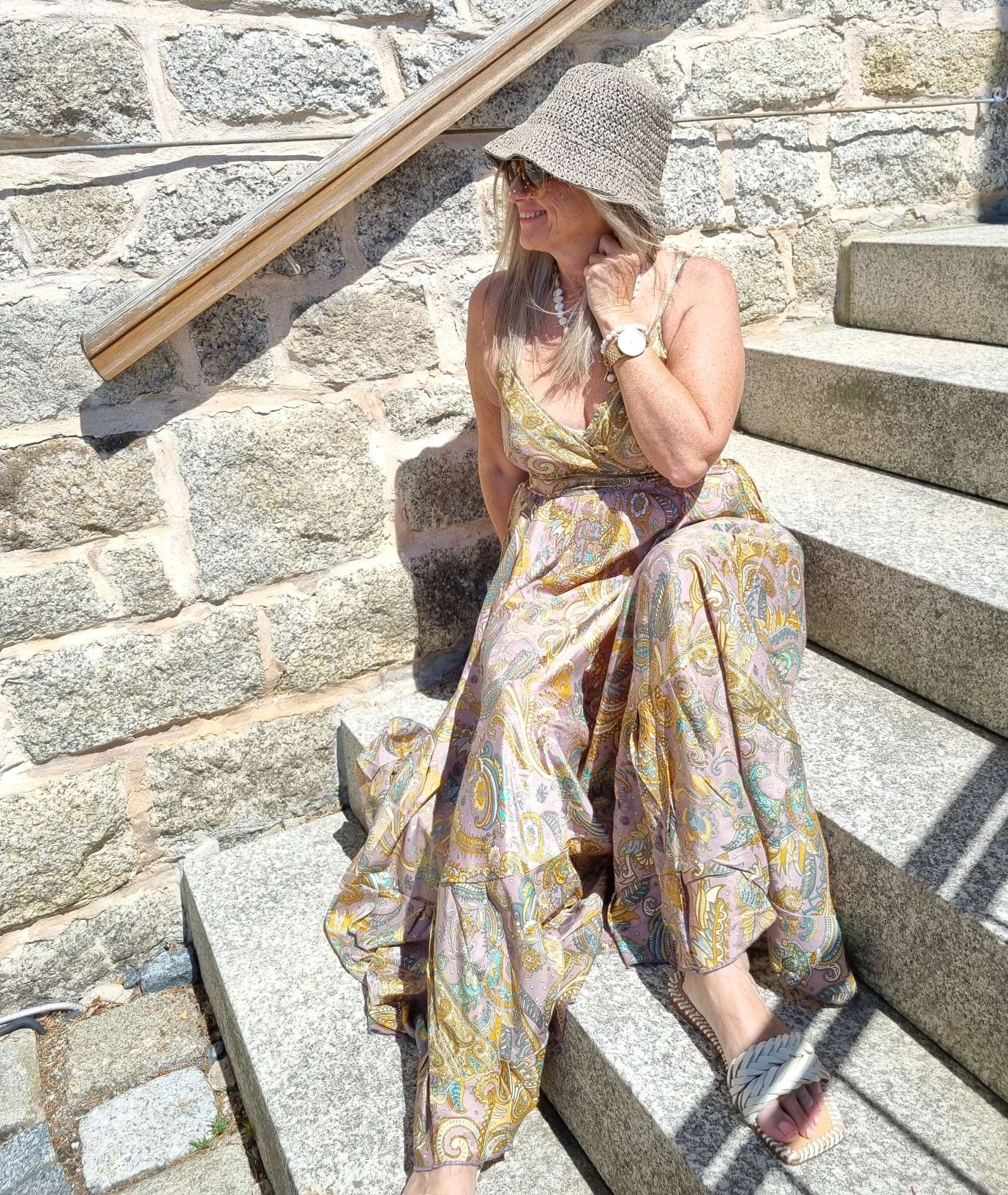 SILK DRESS MALEDIVE LONG VIO NUDE Boho Boheimian Seide Spaghettiträger Kleid Maxi Beach Sommer 34-40 SILK DRESS MALEDIVE LONG VIO NUDE Boho Boheimian Seide Spaghettiträger Kleid Maxi Beach Sommer 34-40