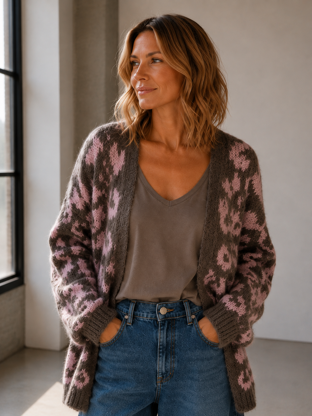 Cardigan Leo Kuschelig I Strickjacke I NO.SJ0023 I Made in Italy 34-44/46